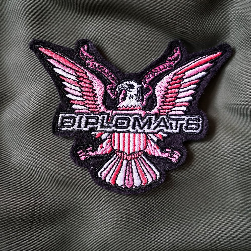 Diplomats Logo Embroidered Patch, Camron in Pink